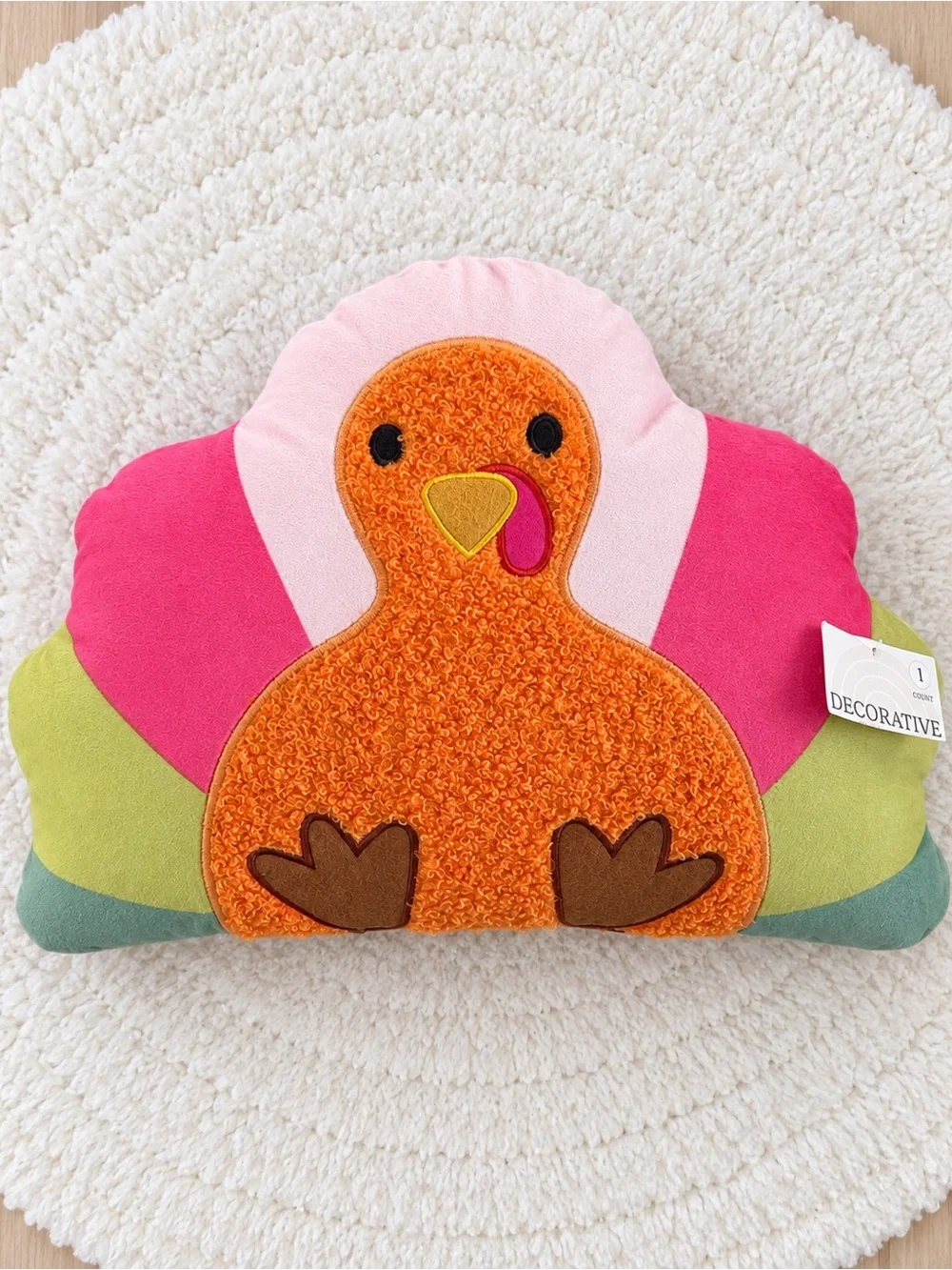 NWT Target Colorful Turkey Thanksgiving Decorative Pillow